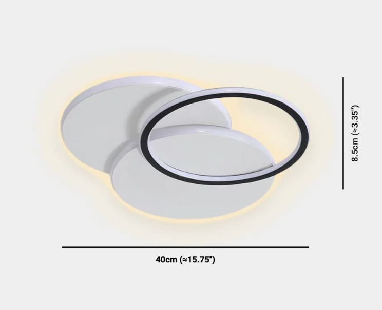 Lámpara de techo nórdica geométrica regulable LED, blanca y negra