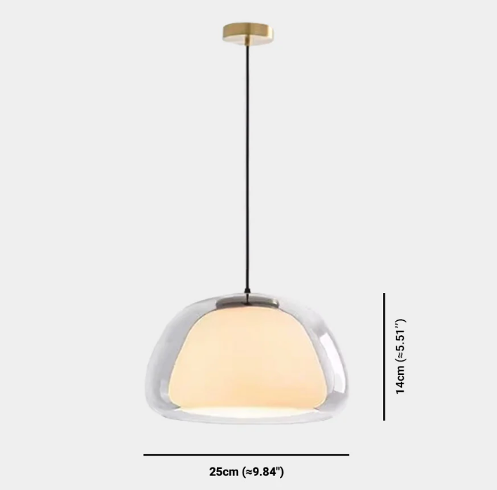 Lámpara colgante Nórdico Cúpula de cristal transparente en gelatina, color blanco