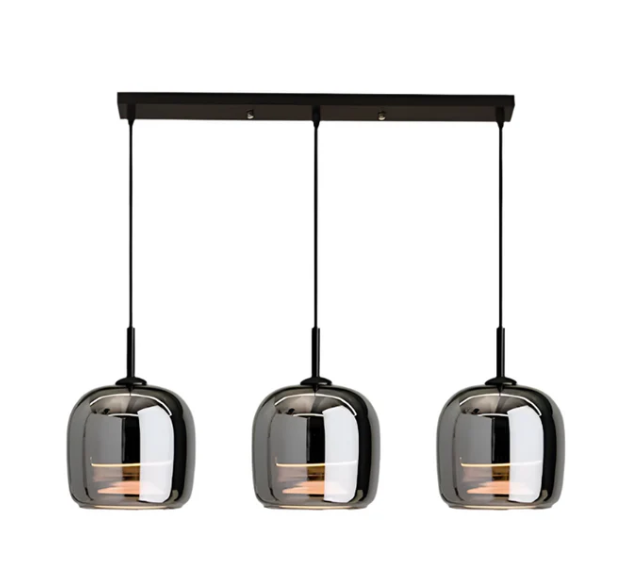 Lámpara colgante de cristal negro nórdico