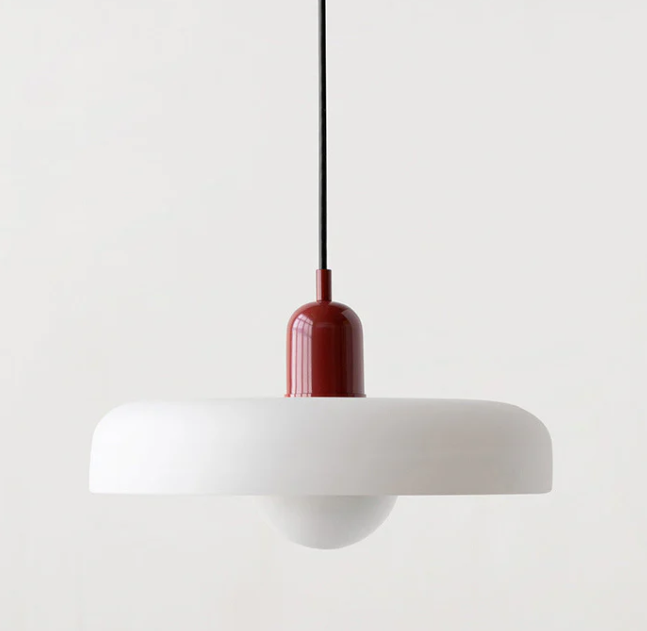 Lámpara colgante Bauhaus en vidrio coloreado