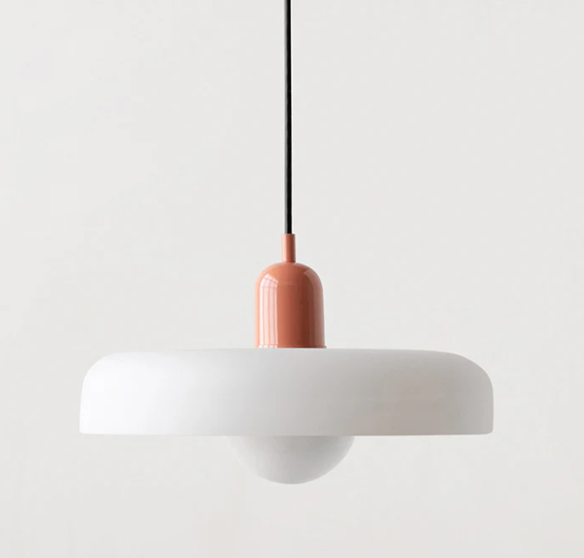 Lámpara colgante Bauhaus en vidrio coloreado