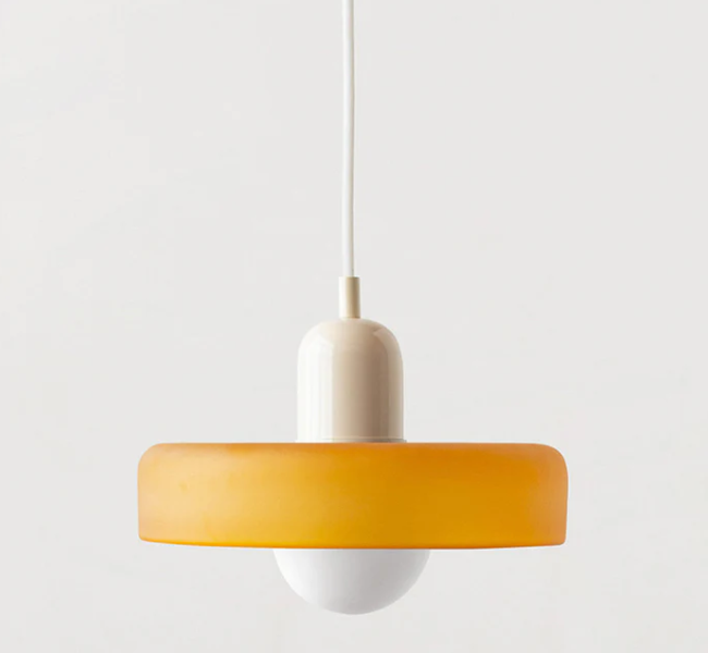 Lámpara colgante Bauhaus en vidrio coloreado