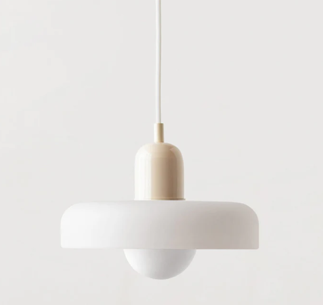 Lámpara colgante Bauhaus en vidrio coloreado