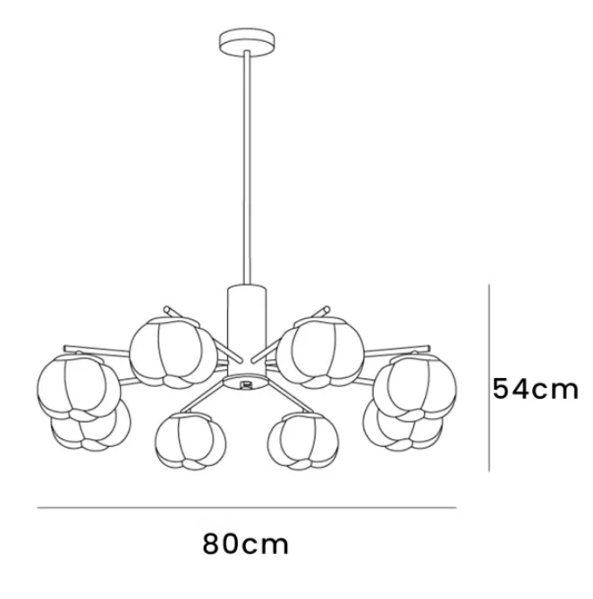Candelabro de sala de estar con bolas de algodón de madera creativas