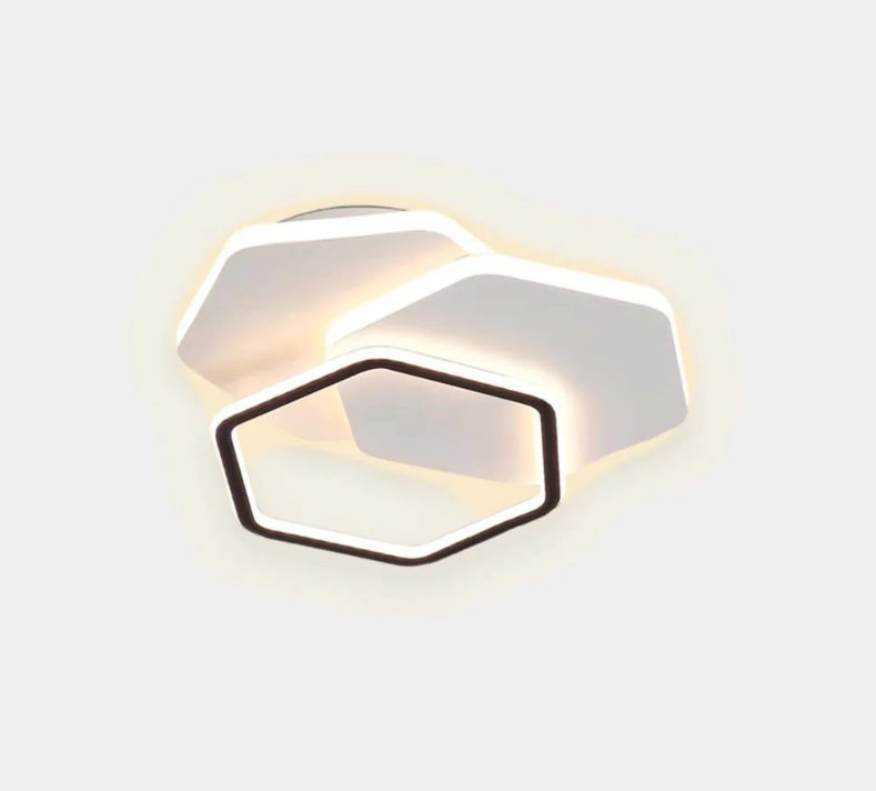 Lámpara de techo nórdica geométrica regulable LED, blanca y negra