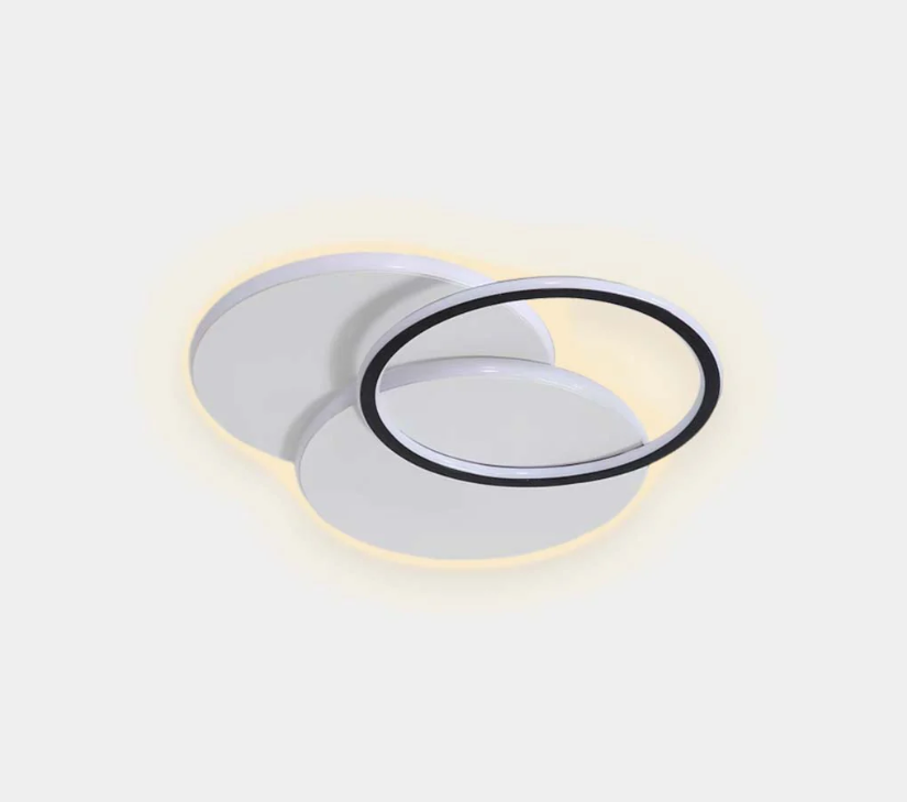 Lámpara de techo nórdica geométrica regulable LED, blanca y negra