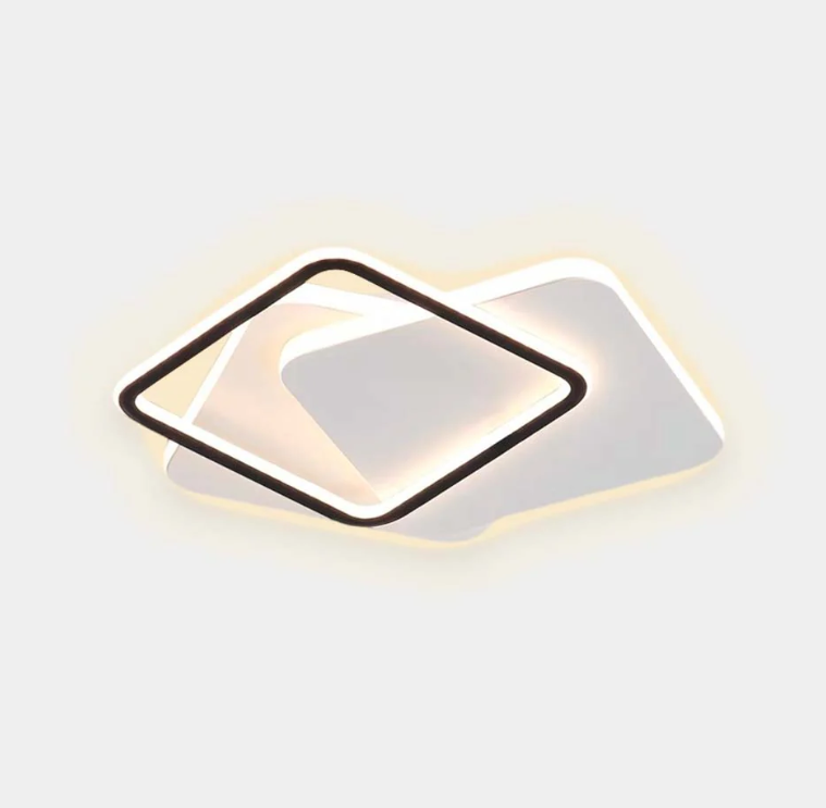 Lámpara de techo nórdica geométrica regulable LED, blanca y negra