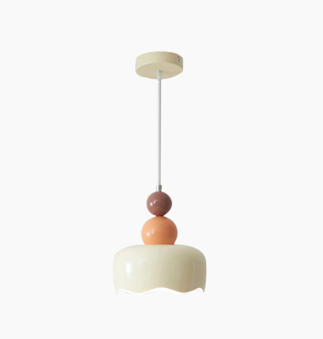 Lámpara colgante nórdica de metal color crema, 2 colores