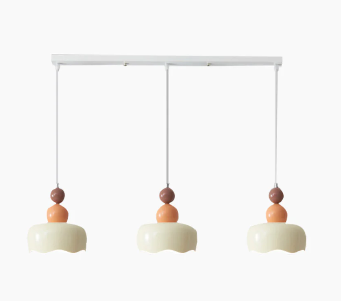 Lámpara colgante nórdica de metal color crema, 2 colores
