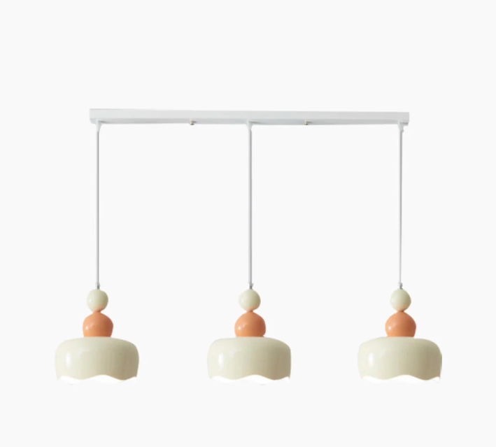 Lámpara colgante nórdica de metal color crema, 2 colores