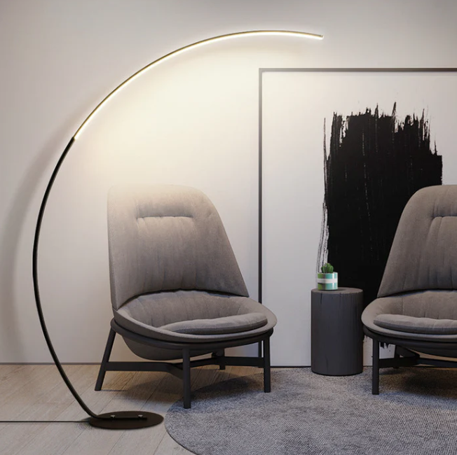 Ardorus Lámpara de pie curva grande