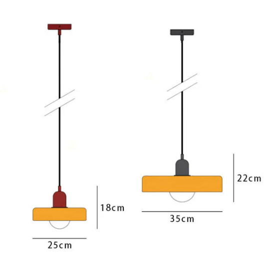 Lámpara colgante Bauhaus en vidrio coloreado