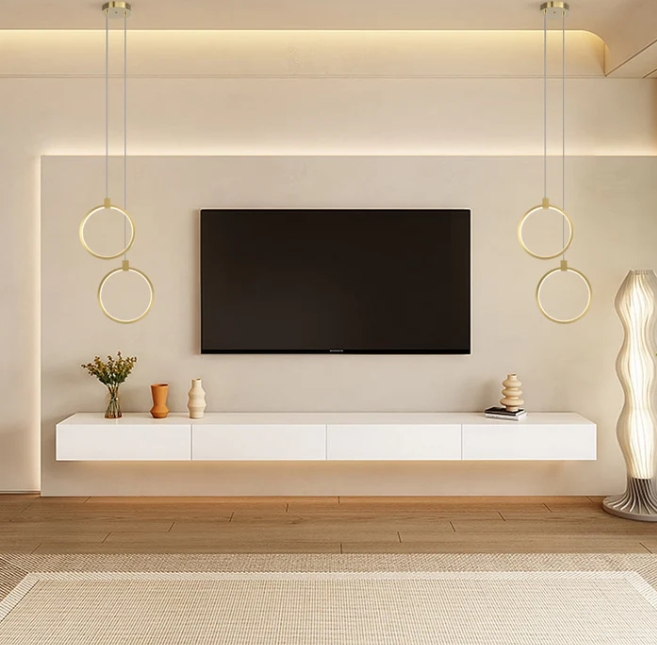 Luz colgante de círculo de 2 luces Oro Latón Charmed Hanging Light