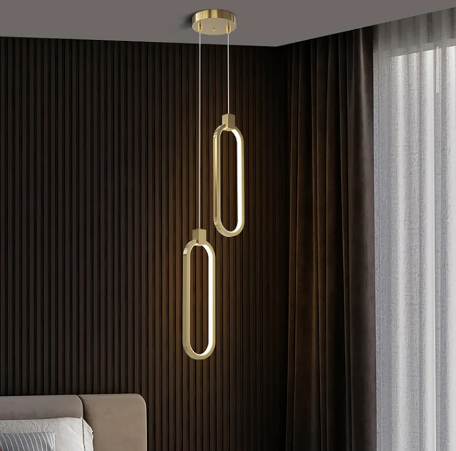 Luz colgante de círculo de 2 luces Oro Latón Charmed Hanging Light