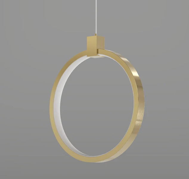 Luz colgante de círculo de 2 luces Oro Latón Charmed Hanging Light