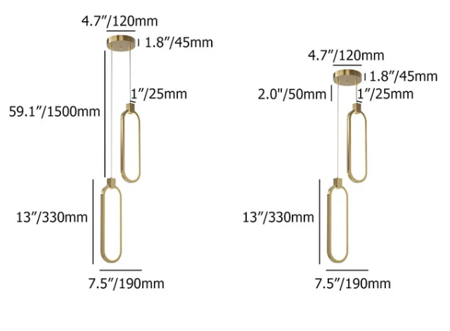 Luz colgante de círculo de 2 luces Oro Latón Charmed Hanging Light