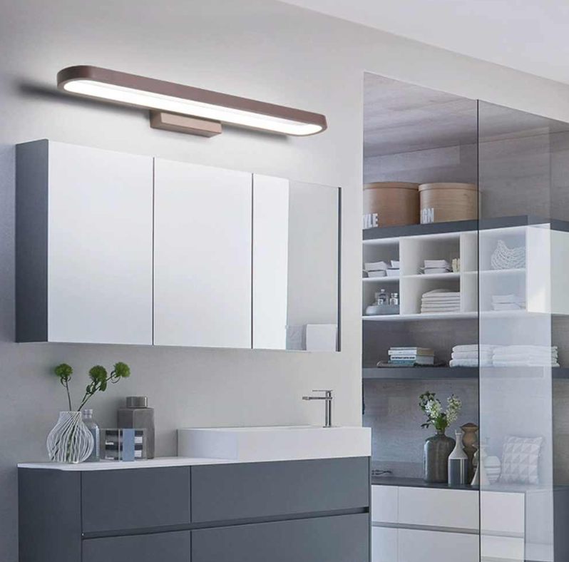 Aplique de pared para baño, lámpara de tocador minimalista, lineal, ovalada, LED