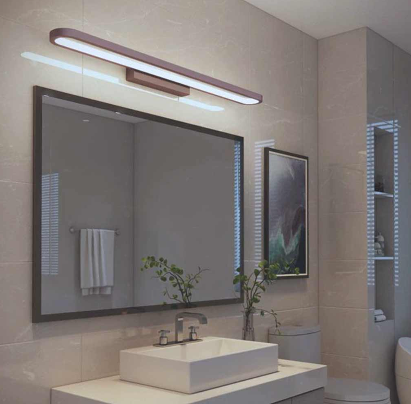 Aplique de pared para baño, lámpara de tocador minimalista, lineal, ovalada, LED