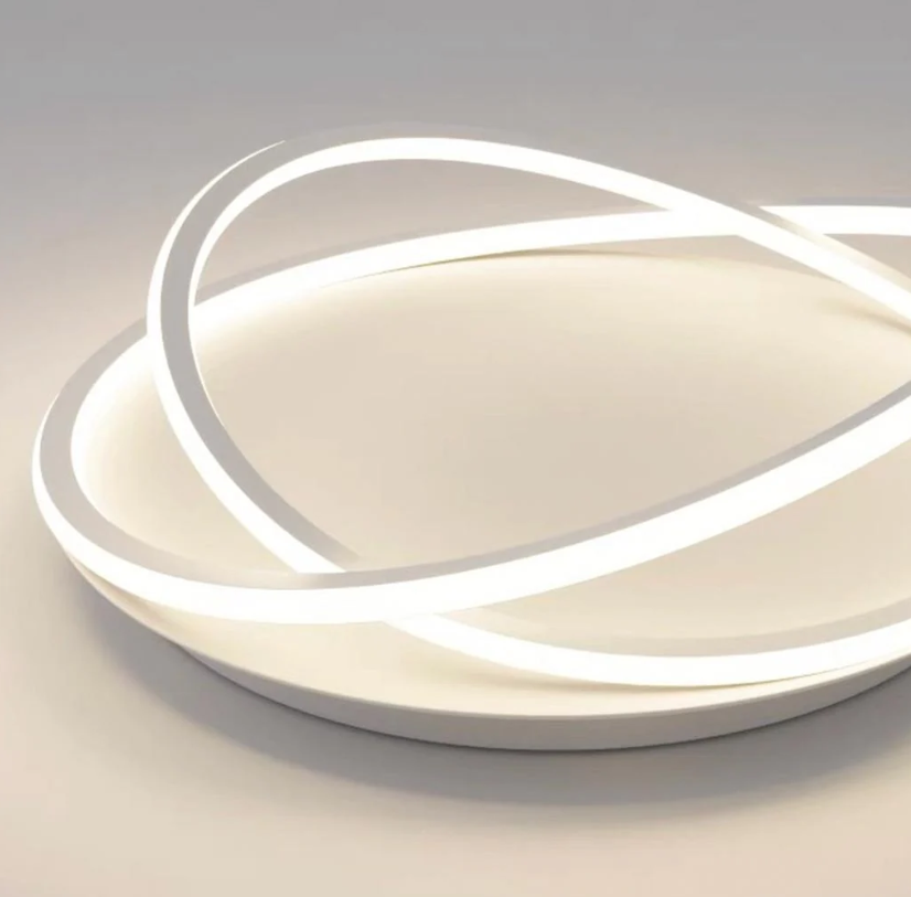 Lámpara de techo empotrada con anillo LED moderno, color blanco