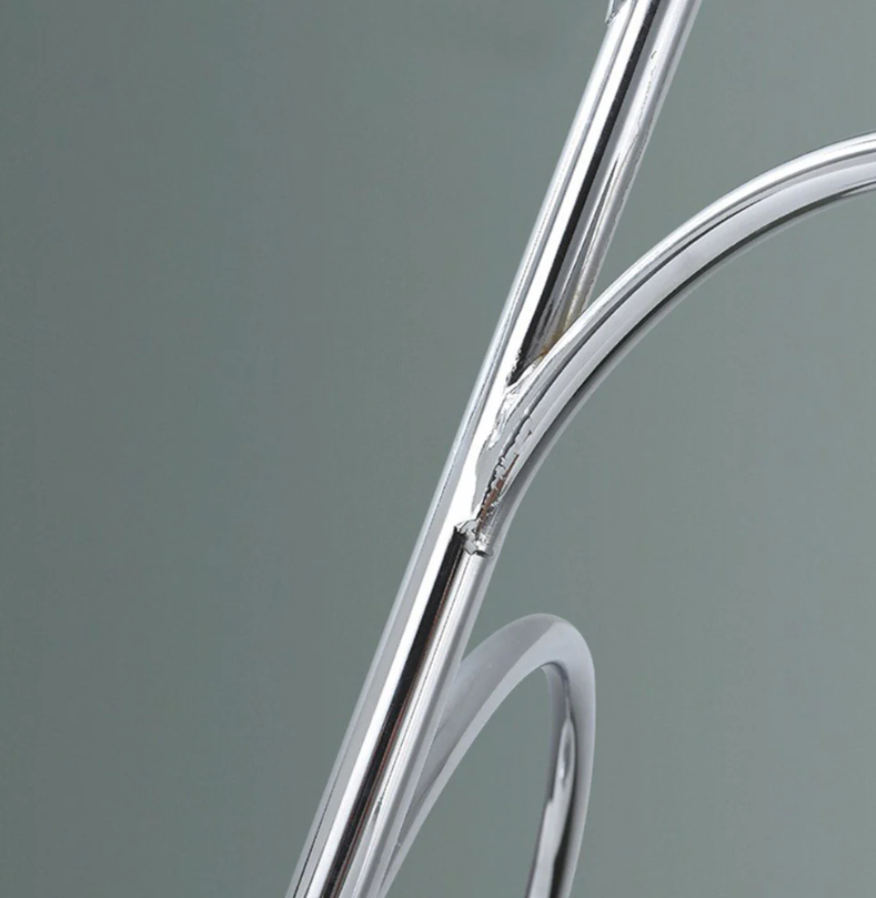 Lámpara de araña nórdica Bauhaus de cristal cromado, 3 luces