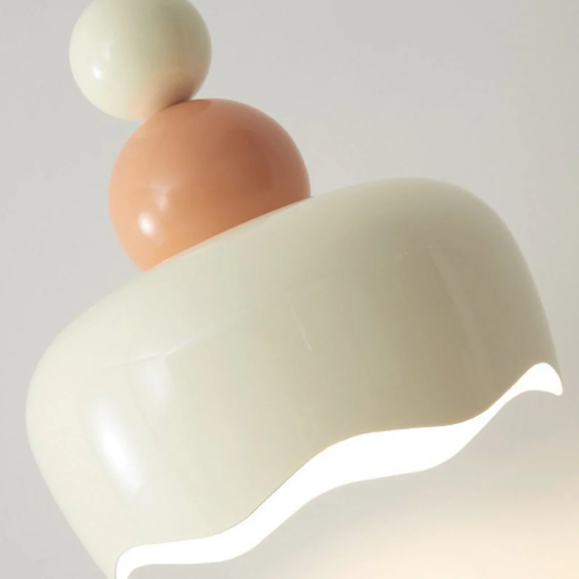 Lámpara colgante nórdica de metal color crema, 2 colores