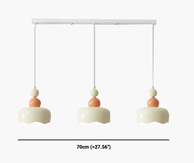 Lámpara colgante nórdica de metal color crema, 2 colores