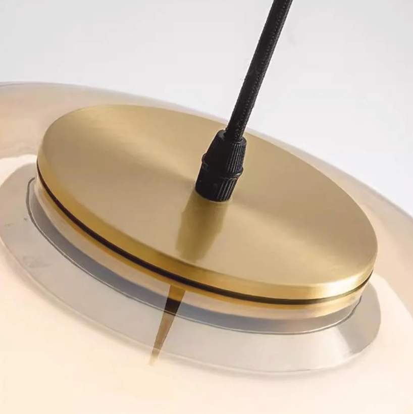 Lámpara colgante Nórdico Cúpula de cristal transparente en gelatina, color blanco