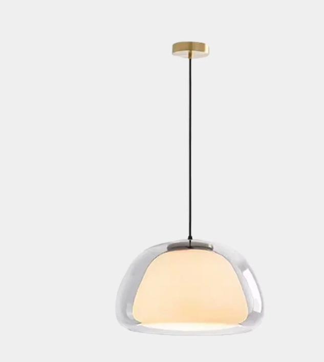Lámpara colgante Nórdico Cúpula de cristal transparente en gelatina, color blanco
